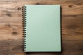 Natural touch Top view notebook resting gently on the wooden floor