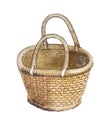 Natural traditional wicker basket for various items Royalty Free Stock Photo