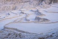 Natural travertine Dry pools and terraces in Pamukkale. Cotton castle in southwestern Turkey, Royalty Free Stock Photo