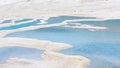 Natural travertine pools and terraces at Pamukkale ,Turkey.