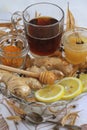 Natural treatment. Lemon,ginger,linden, turmeric