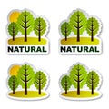 Natural tree forest stickers