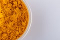 Natural turmeric powder on white acrylic background Royalty Free Stock Photo