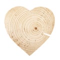 Natural unpainted wooden heart Royalty Free Stock Photo