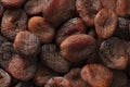 Natural unsulphured sun dried Turkish apricots fruit close up full frame as background Royalty Free Stock Photo