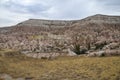Natural valley with volcanic tuff stone rocks in Goreme in Cappadocia, Central Anatolia region of Turkey