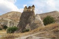 Natural valley with volcanic tuff stone rocks in Pasabag in Cappadocia, Turkey.