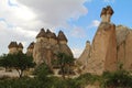 Natural valley with volcanic tuff stone rocks in Pasabag in Cappadocia, Turkey.