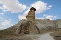 Natural valley with volcanic tuff stone rocks in Pasabag in Cappadocia, Turkey.