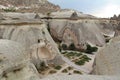 Natural valley with volcanic tuff stone rocks in Pasabag in Cappadocia, Turkey.