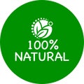 100 percent natural vector logo or icons, a hundred percent natural logo Royalty Free Stock Photo