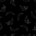 Natural vector path bananas black pattern