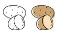 Natural vegetables from the garden. eco products. vector potatoes icons in flat style.