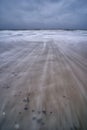 Natural view of the beach in Bjerregard, Denmark under a cloudy sky Royalty Free Stock Photo