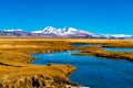 Natural view of beautiful Mongolian snow mountain