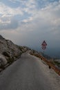 Natural view of the country road on the Nature Park Makarska in Biokovo, Croatia Royalty Free Stock Photo