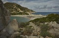 Portrait of Punta Molentis beach Royalty Free Stock Photo