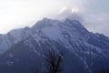 Natural view of a snowy peak of Ziel in South Tyrol, Italy Royalty Free Stock Photo