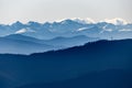 Natural view of a vast mountainous landscape under a clear sky background Royalty Free Stock Photo