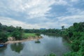 Natural views, rivers, trees and mountains, the sky behind Thailand.