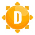 Natural vitamin d icon, cartoon style