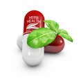 Natural vitamin pills, Alternative medicine. 3d Illustration Royalty Free Stock Photo