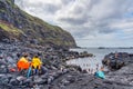 Natural volcanic rocks near Ponta da Ferraria, Sao Miguel island, Azores