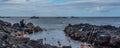 Natural volcanic rocks near Ponta da Ferraria, Sao Miguel island, Azores