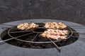 Natural volcanic stove grills meat for the restaurant at Timanfaya national park, Lanzarote, Canary Islands Royalty Free Stock Photo