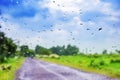 Natural water drop background.CAR Window glass with condensation Royalty Free Stock Photo