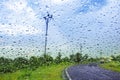 Natural water drop background.CAR Window glass with condensation Royalty Free Stock Photo