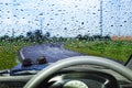 Natural water drop background.CAR Window glass with condensation Royalty Free Stock Photo