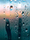 Natural water drops and sunlight on glass, abstract color Royalty Free Stock Photo