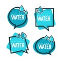 Natural water, vector logo, labels and stickers templates Royalty Free Stock Photo