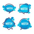 Natural water, vector logo, labels and stickers templates with a Royalty Free Stock Photo