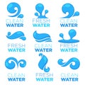 Natural water, vector logo, labels and stickers templates with a Royalty Free Stock Photo