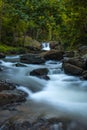 Natural waterfall stream in the tropical forest Royalty Free Stock Photo