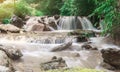 Natural waterfall, water falling over the stone Royalty Free Stock Photo
