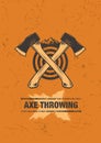 Axe Throwing Wilderness Outdoor Activity On Grunge Background