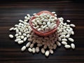 Natural white beans Royalty Free Stock Photo
