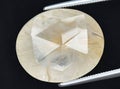 natural white rutile quartz gem on the background Royalty Free Stock Photo