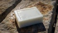 Natural White Soap Bar on a Rustic Stone Royalty Free Stock Photo