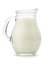 Natural whole milk in a glass jug