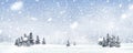 Natural Winter Christmas background with blue sky, heavy snowfall, snowflakes in different shapes and forms, snowdrifts. Winter Royalty Free Stock Photo