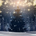 Natural Winter Christmas background with blue sky, heavy snowfall, snowflakes in different shapes and forms, snowdrifts. Winter Royalty Free Stock Photo