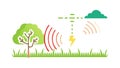 Natural Wireless Signal, Eco-Friendly Technology Communication, vector design Generative AI Royalty Free Stock Photo