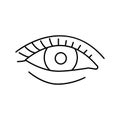 natural woman eyelashes line icon vector illustration