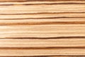 Natural wood background. Light olive wood veneer with contrasting brown stripes