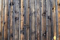 Natural wood background. Old vintage brown wooden wall, wood texture, fence near house. Lumber, ancient building, floor Royalty Free Stock Photo