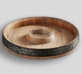 Natural wood BARREL TOP CHIP & DIP